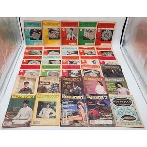 The Workbasket Magazine Vintage Lot 25 Issues 1950s-1980s Crochet Knit Embroider